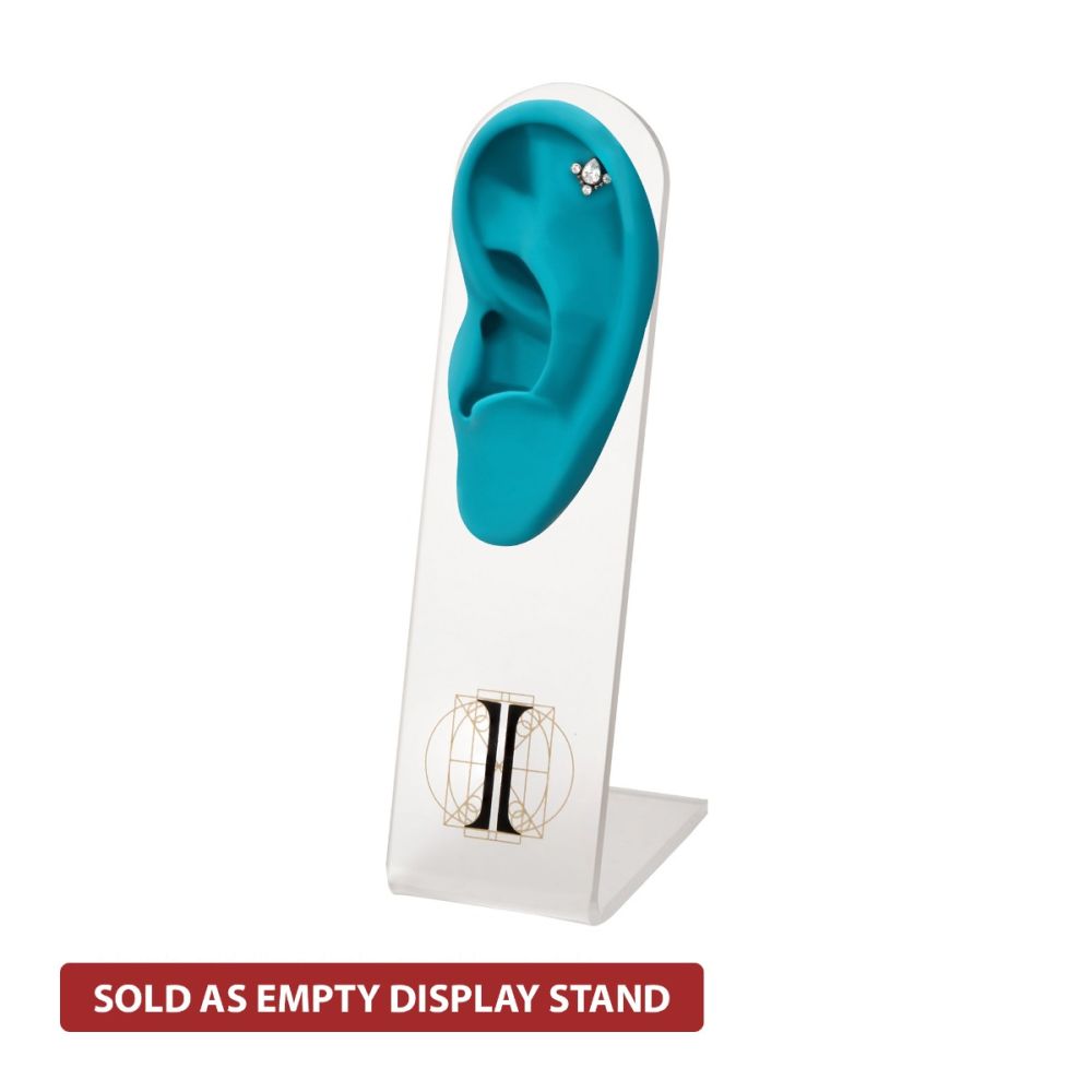Rounded Top L-Bend Acrylic with Hole for Left Ear Display