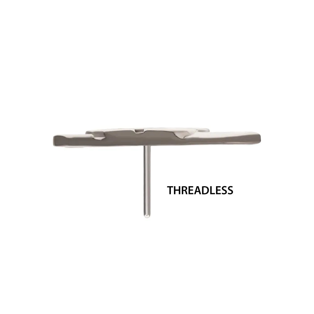 Titanium Threadless Enamel Friday The 13th Jason Mask with Crossed Machete Top