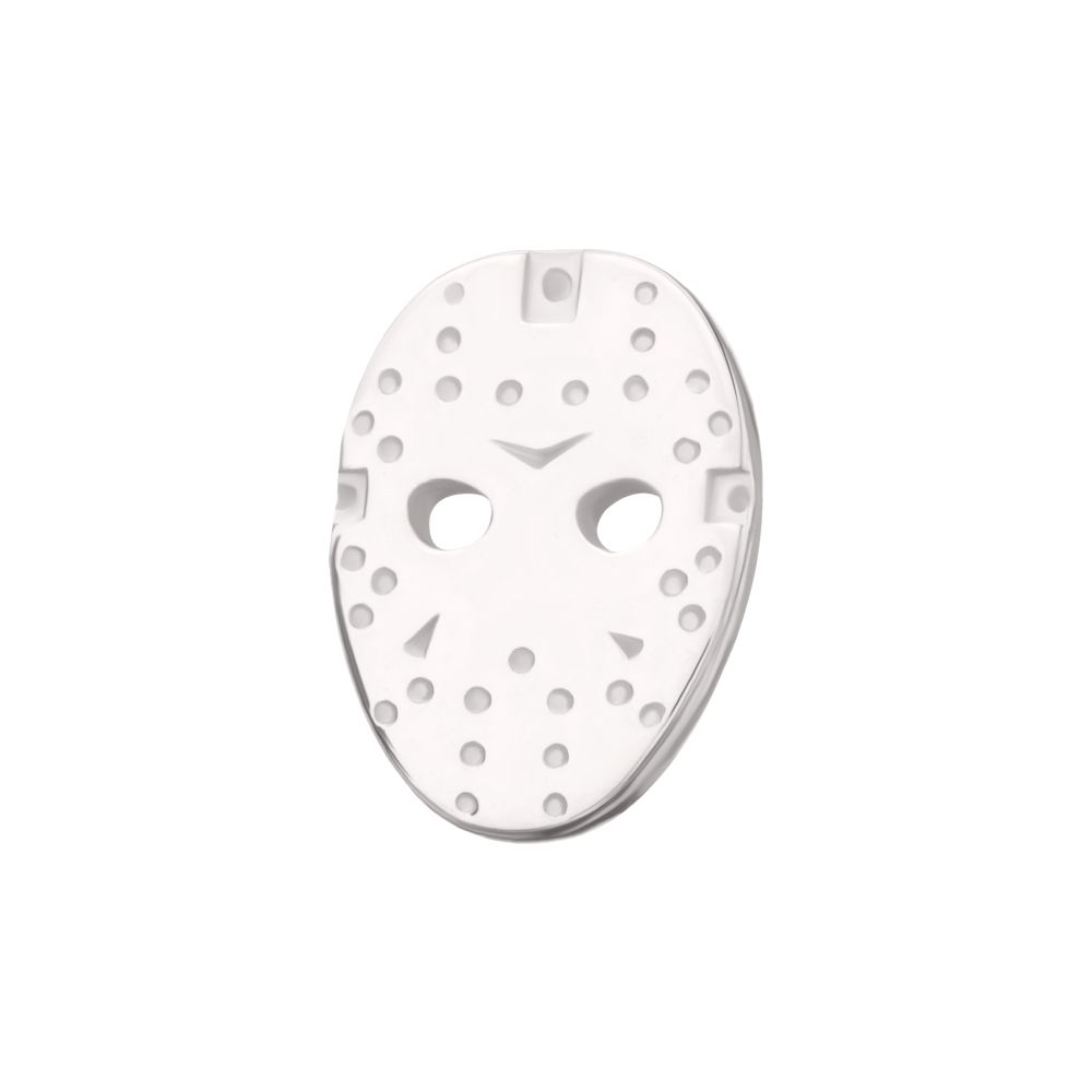 14Kt White Gold Friday The 13th Jason Mask Threadless Top