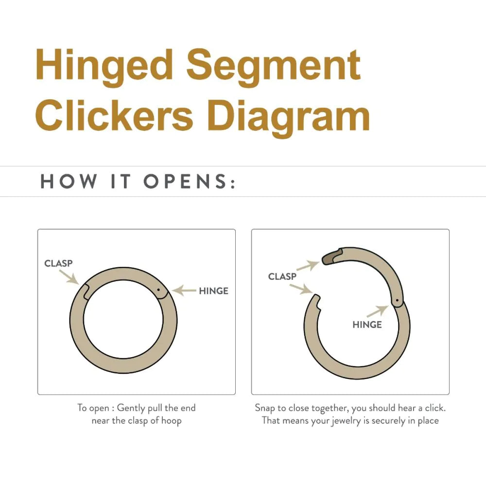 14Kt Rose Gold Basic Hinged Segment Clicker