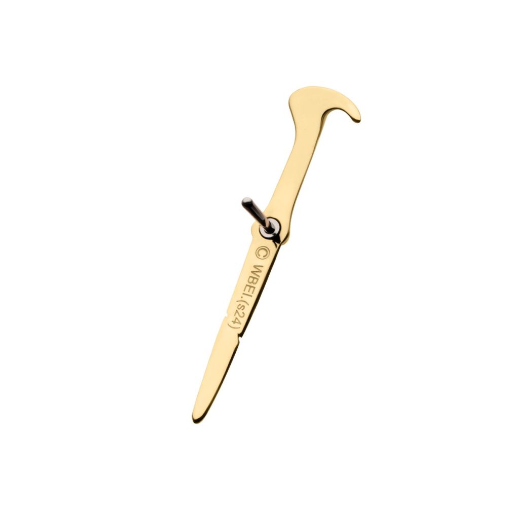 14Kt Gold Harry Potter Lord Voldemort Wand Threadless Top