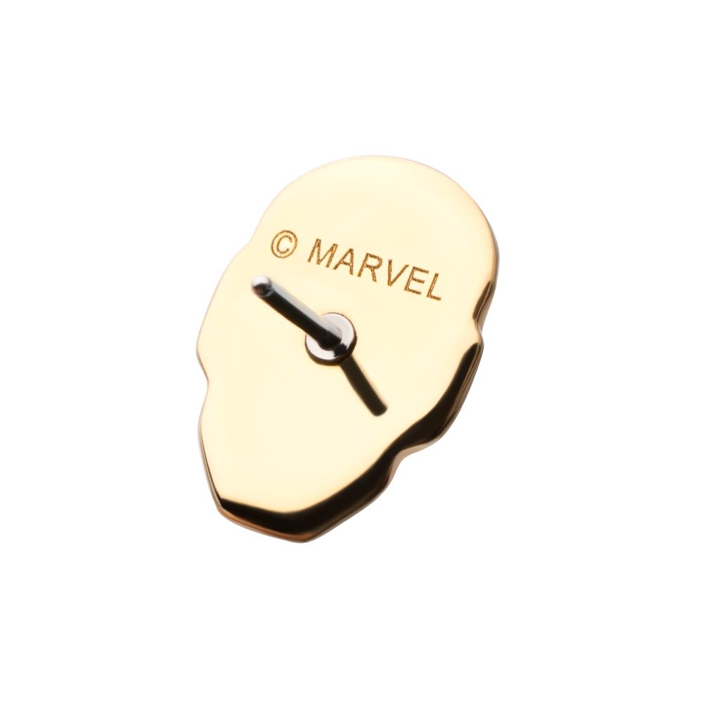 14Kt Yellow Gold Marvel Iron Man Face Threadless Top