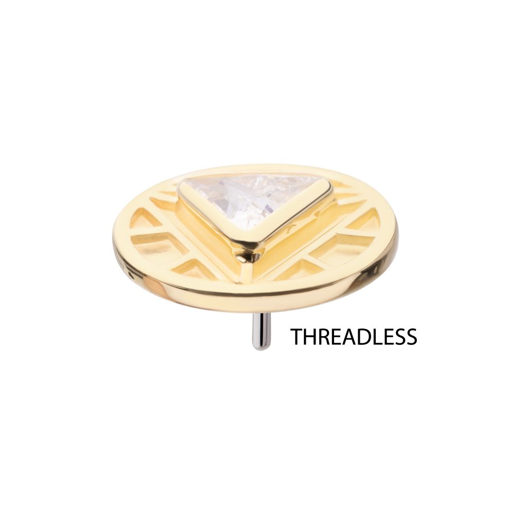14Kt Yellow Gold Bezel Set Marvel Iron Man Arc Reactor Threadless Top