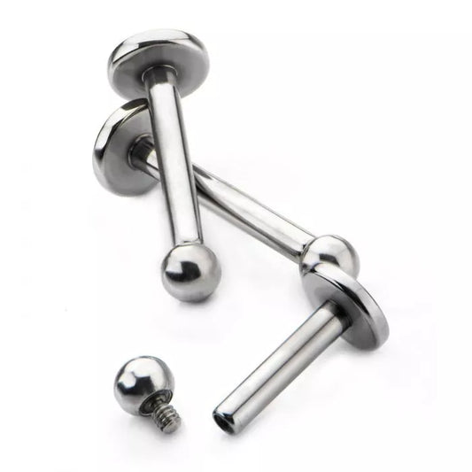 Titanium Internally Threaded Labret with 4mm Base and 3mm Ball