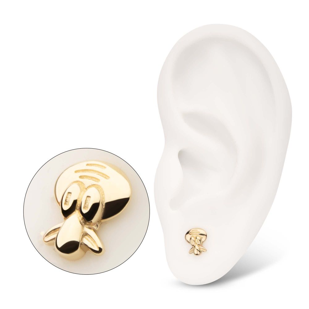 14Kt-Yellow Gold Nickelodeon Squidward Tentacles Threadless Top