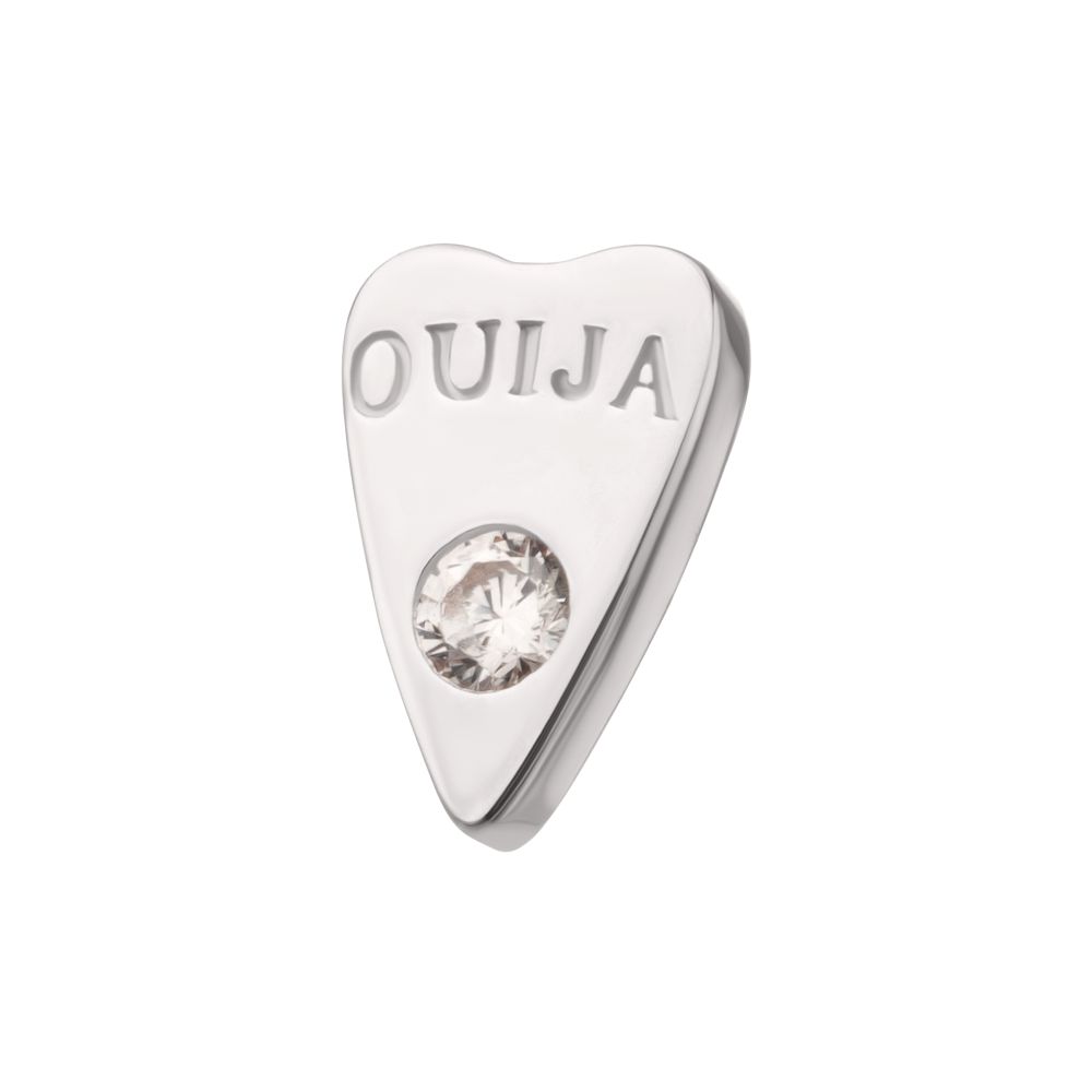 14Kt White Gold Hasbro Ouija Planchette Threadless Top