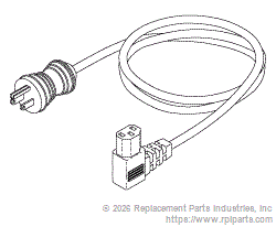 HOSPITAL GRADE POWER CORD (15A @ 125VAC, RIGHT ANGLE, 8 ft.)