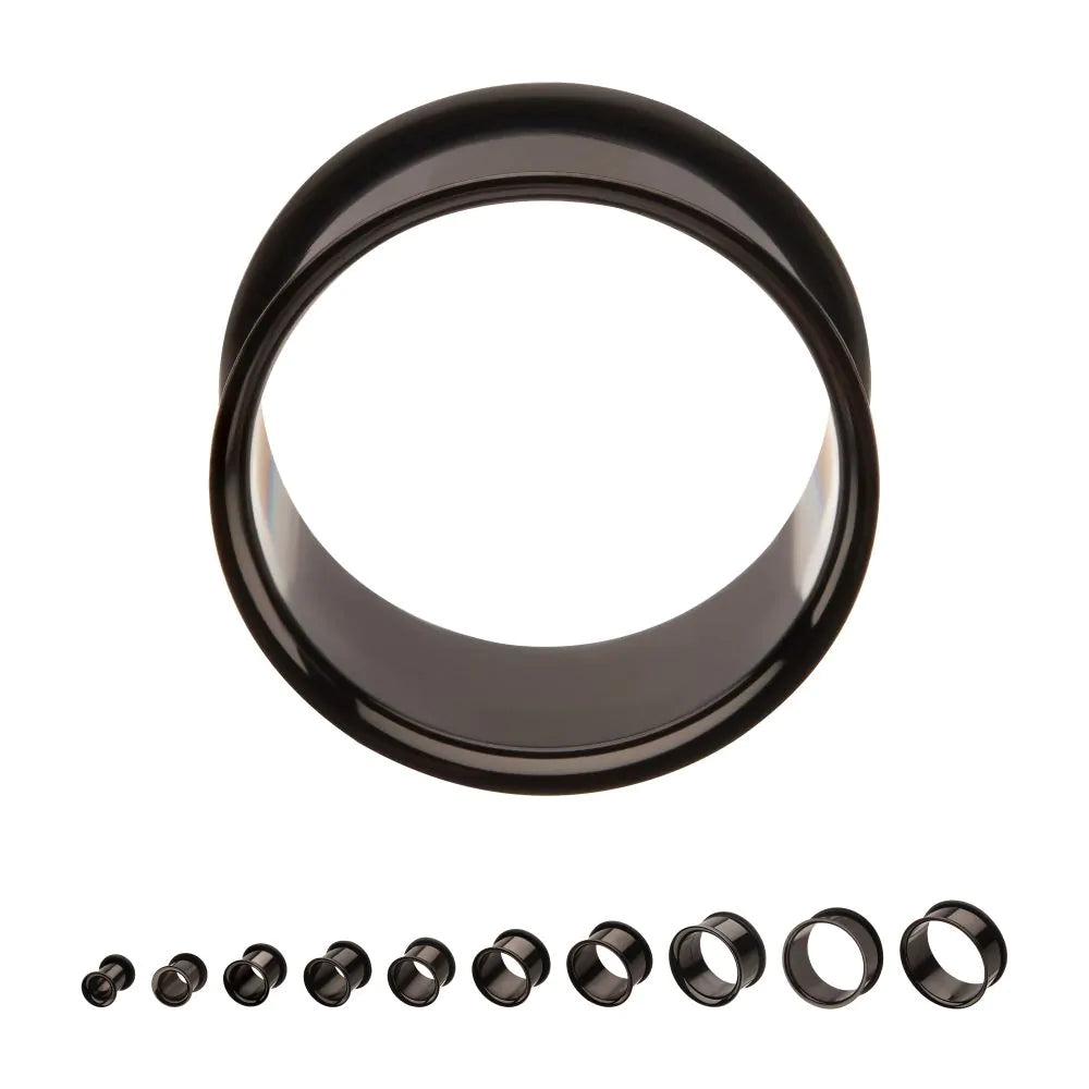 Black PVD Titanium Single Flare Basic Tunnel | Sold by piece