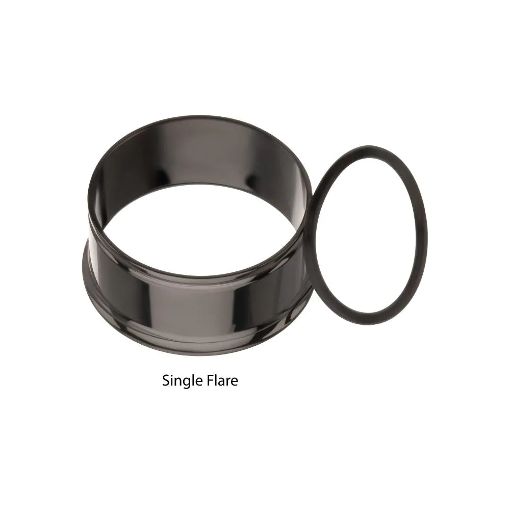 Black PVD Titanium Single Flare Basic Tunnel | Sold by piece