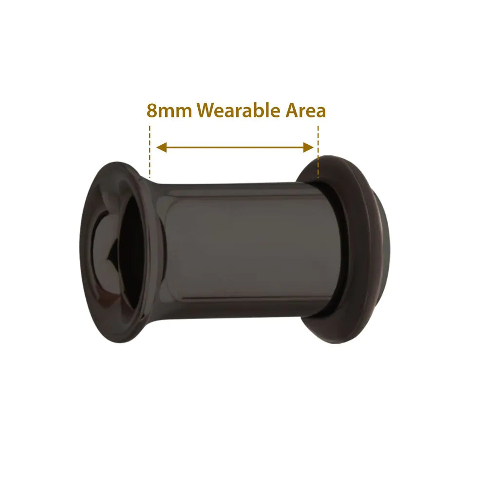 Black PVD Titanium Single Flare Basic Tunnel | Sold by piece