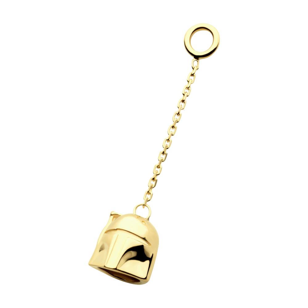 14Kt Yellow Gold Star Wars Boba Fett Dangle Charm