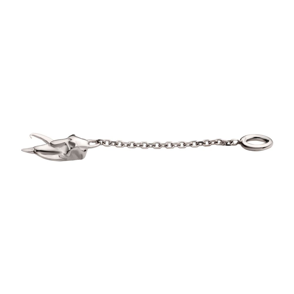 14Kt White Gold Star Wars The Mandalorian Mythosaur Dangle Charm