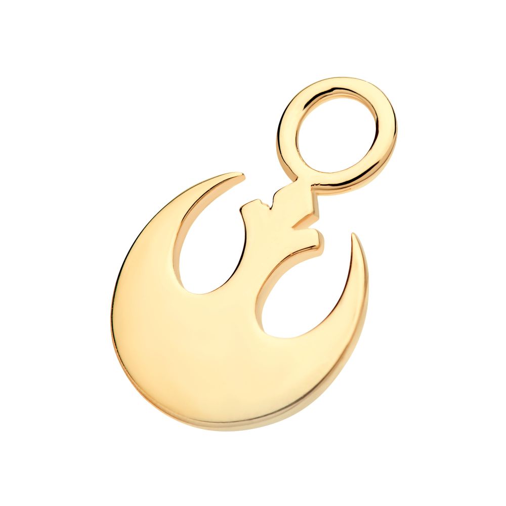 14Kt Yellow Gold Star Wars Rebel Symbol Earrings Charm