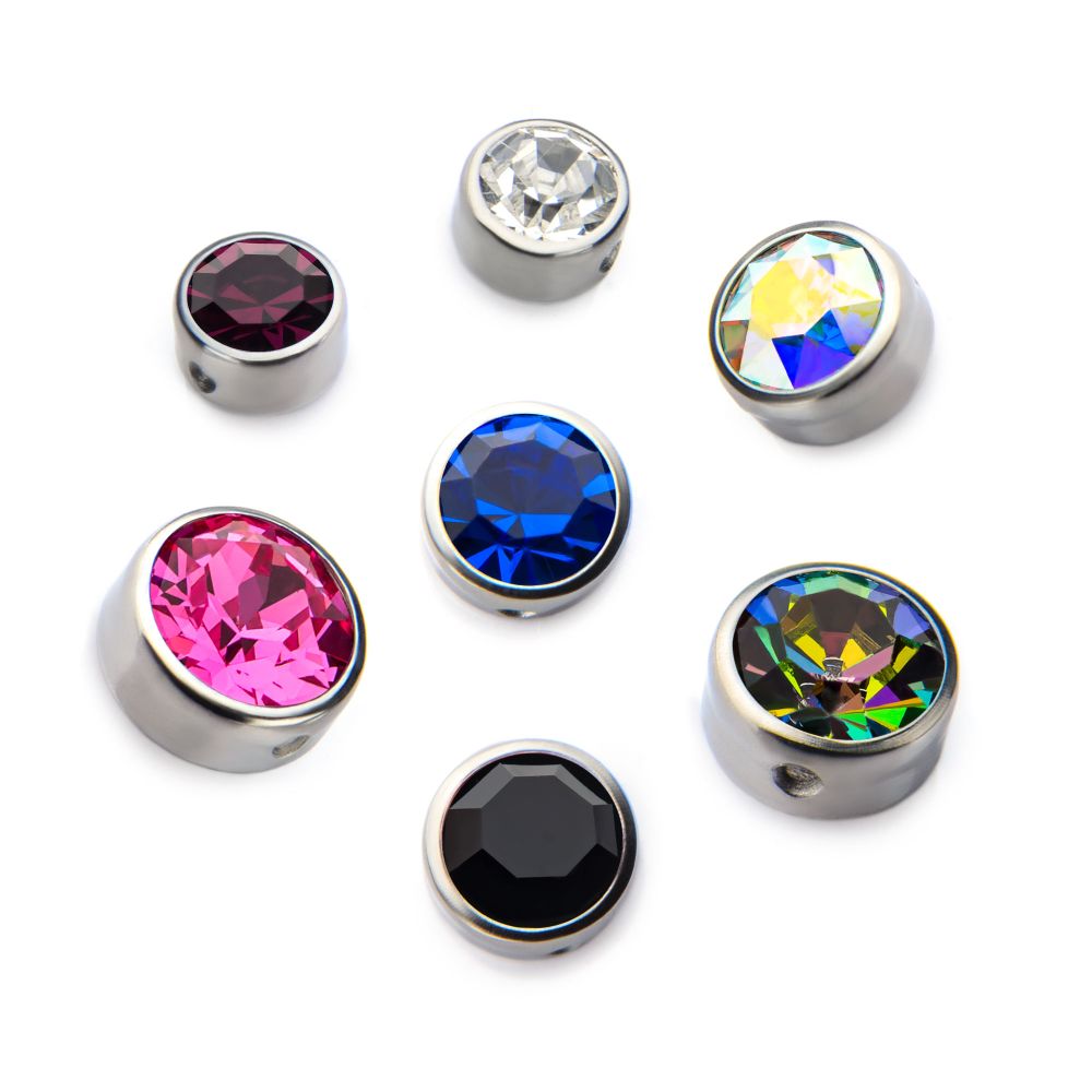 Titanium Bezel Set Preciosa Crystal Replacement Dimple Beads