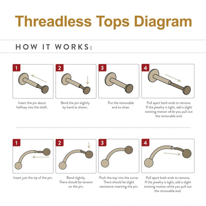 24KT Gold PVD Titanium Threadless with Ball Top