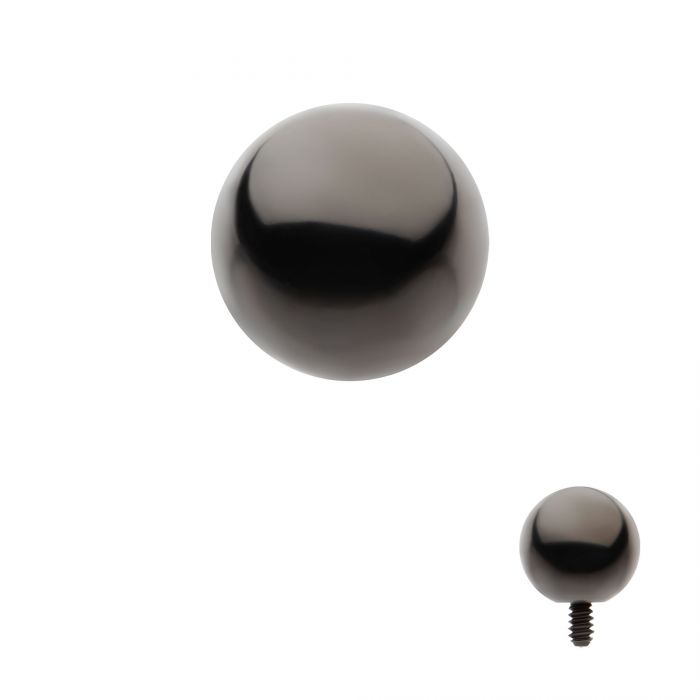 Black PVD Titanium Internally Threaded Ball Top