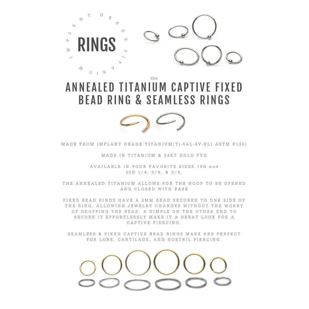 Titanium Captive Bead Ring with Attached Ball