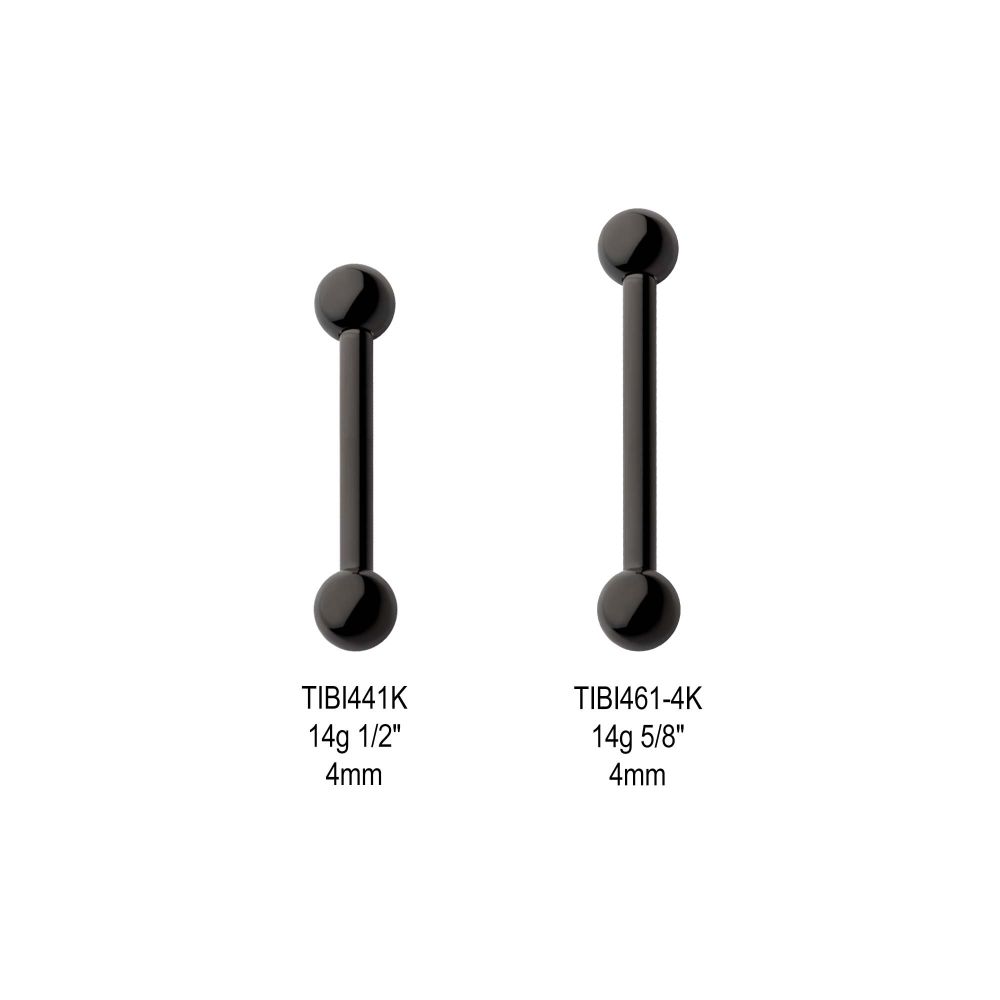Black PVD Titanium Internally Threaded Barbells