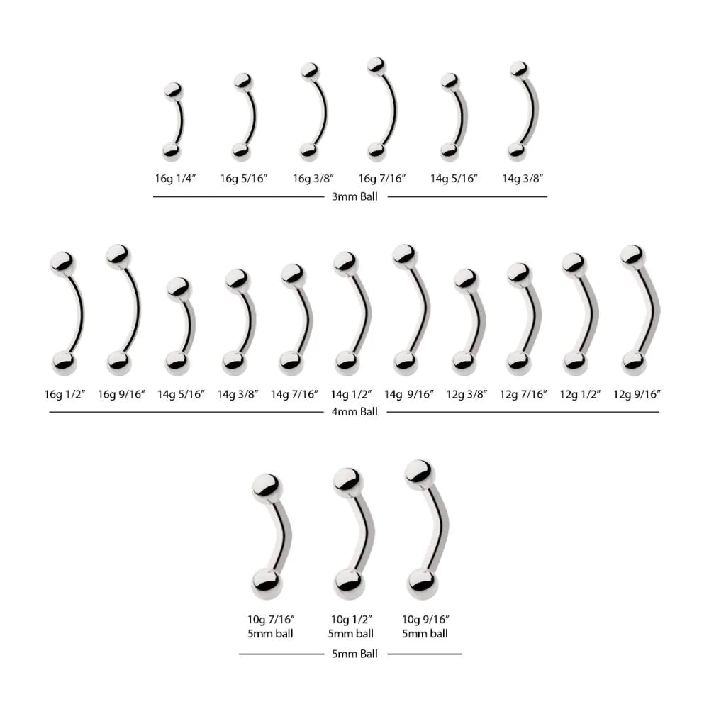 Titanium Internally Threaded Curved Barbells