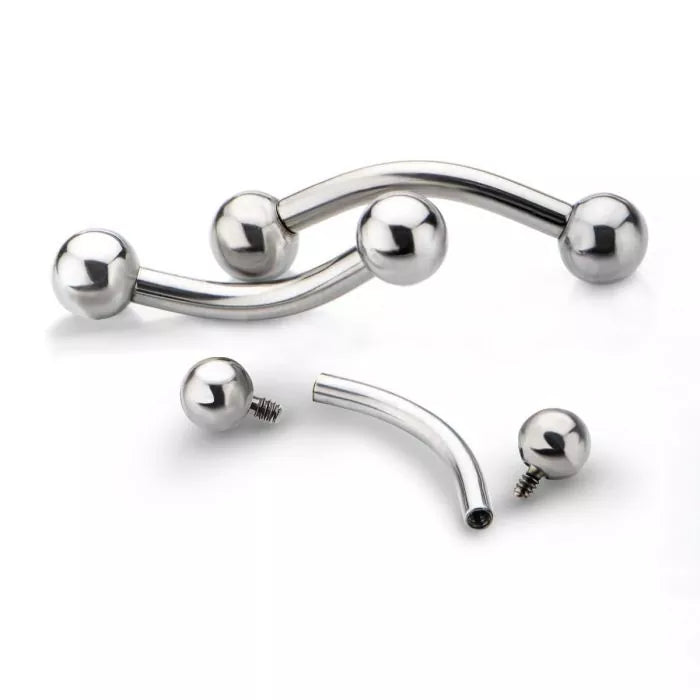 Titanium Internally Threaded Curved Barbells