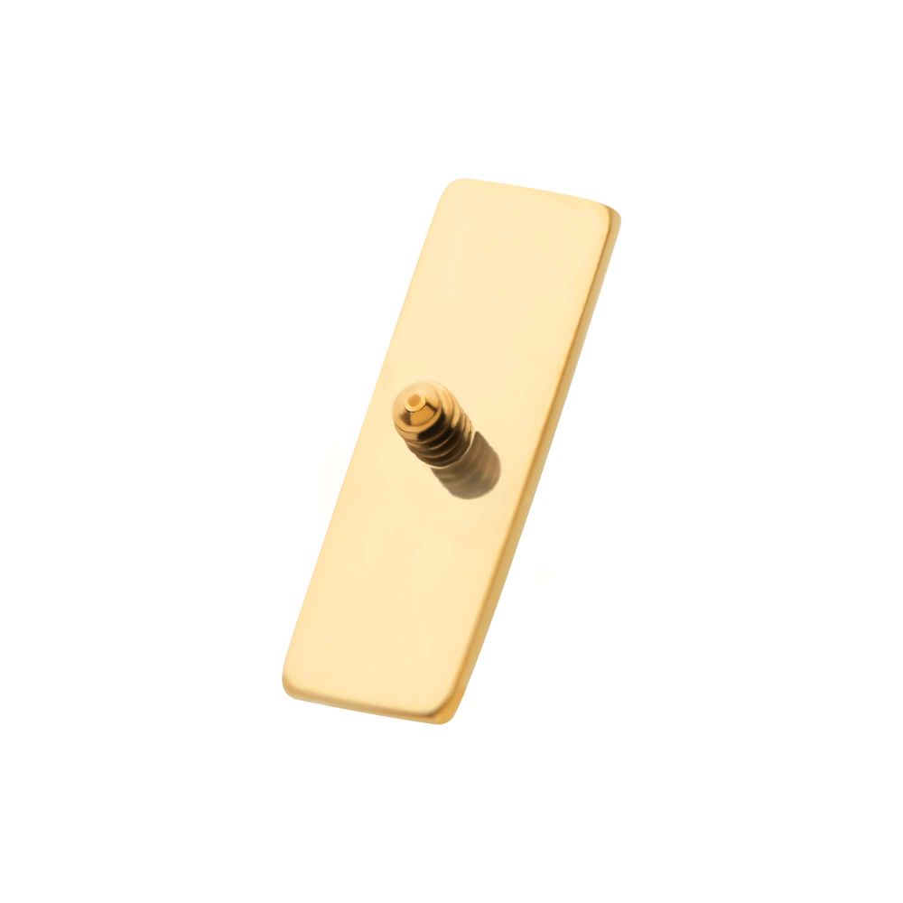24Kt Gold PVD Titanium Internally Threaded 3 Pyramid Stud Top