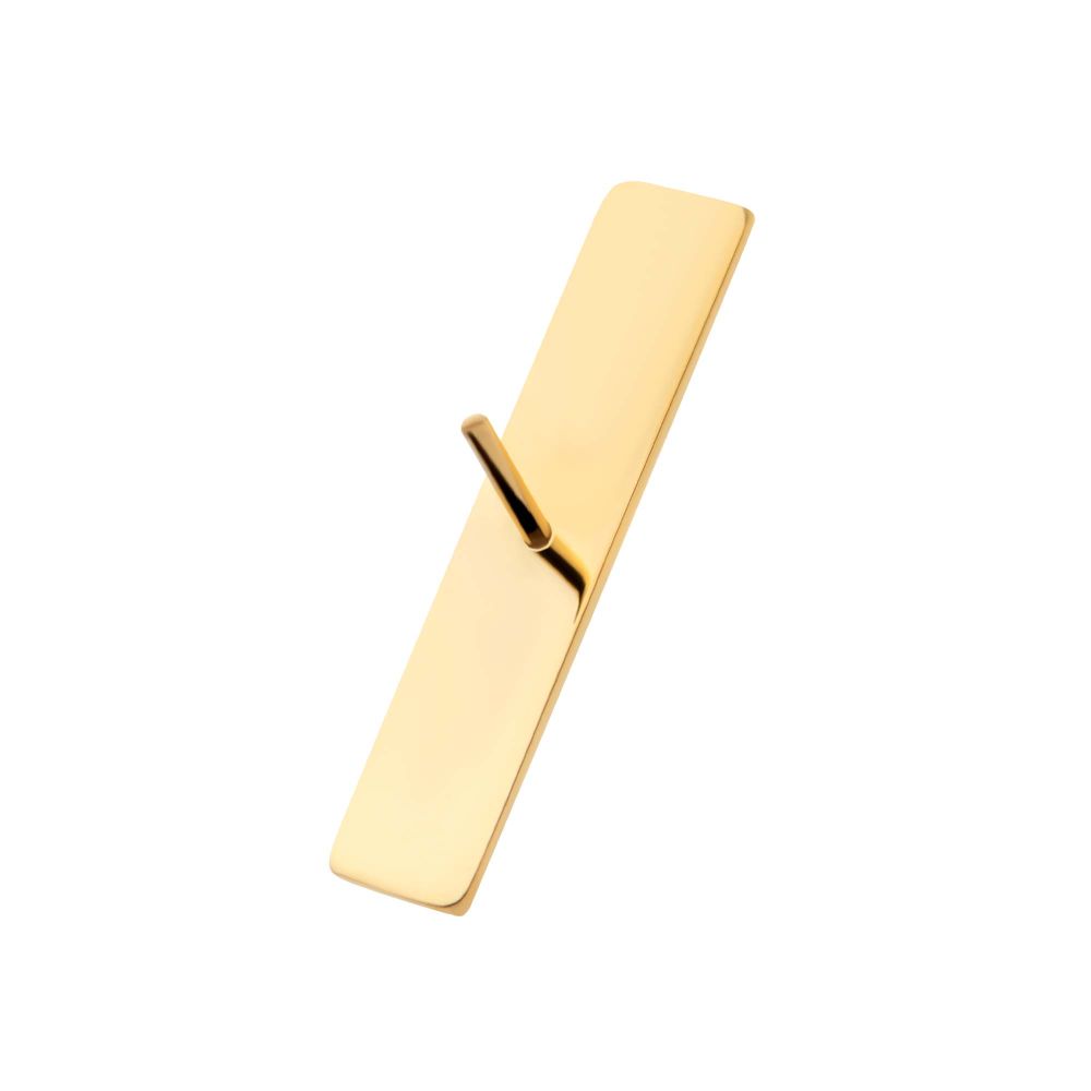 24Kt Gold PVD Titanium Threadless 5 Pyramid Stud Top