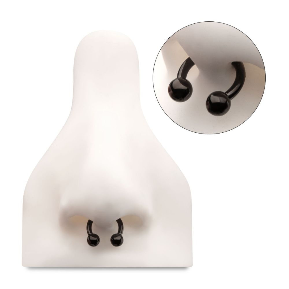 Black PVD Titanium Internally Threaded Circular Barbells