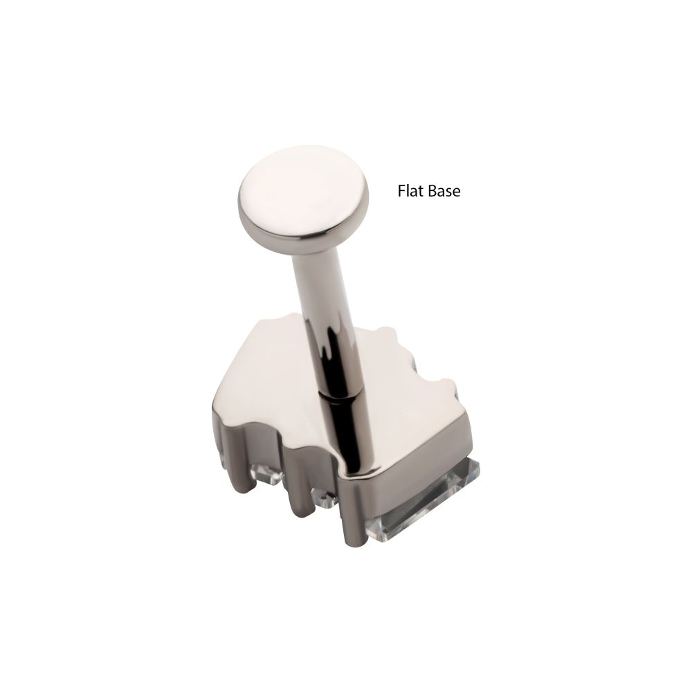 Titanium Internally Threaded Flat Base Labret with Prong Set Baguette CZ 3-Cluster Top