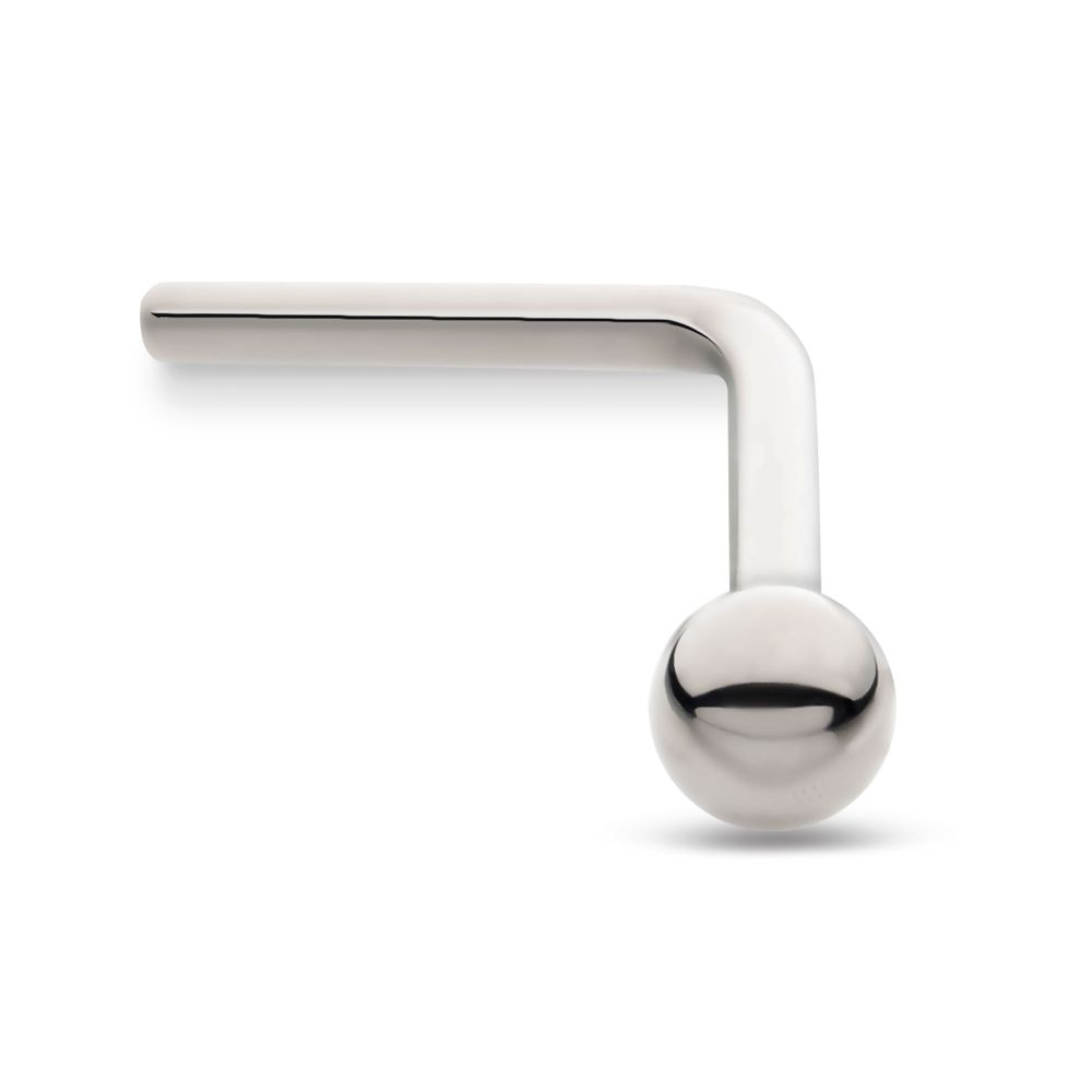 Titanium 2mm Ball L-Shape Nose Pin