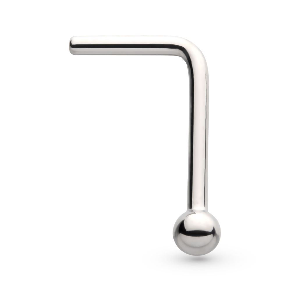 Titanium 2mm Ball L-Shape Nose Pin