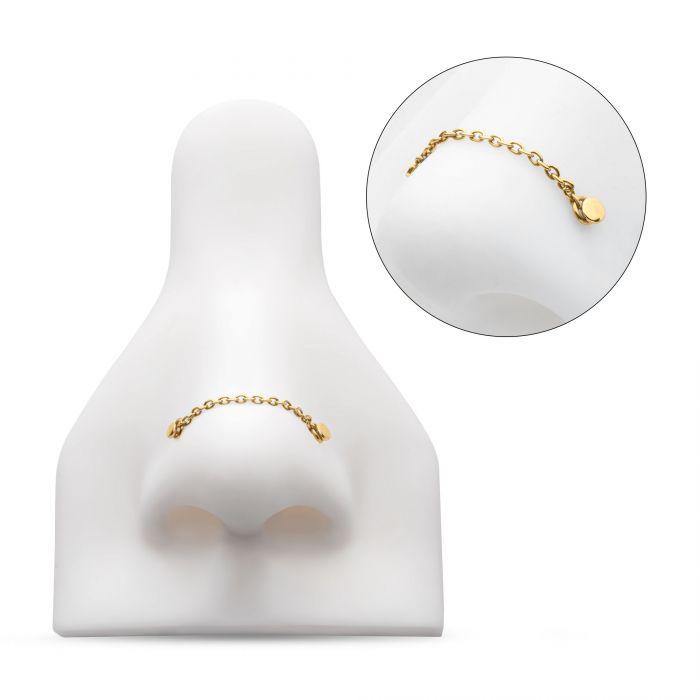 24Kt Gold PVD Titanium 1.5mm Rolo Chain with 2 Rings