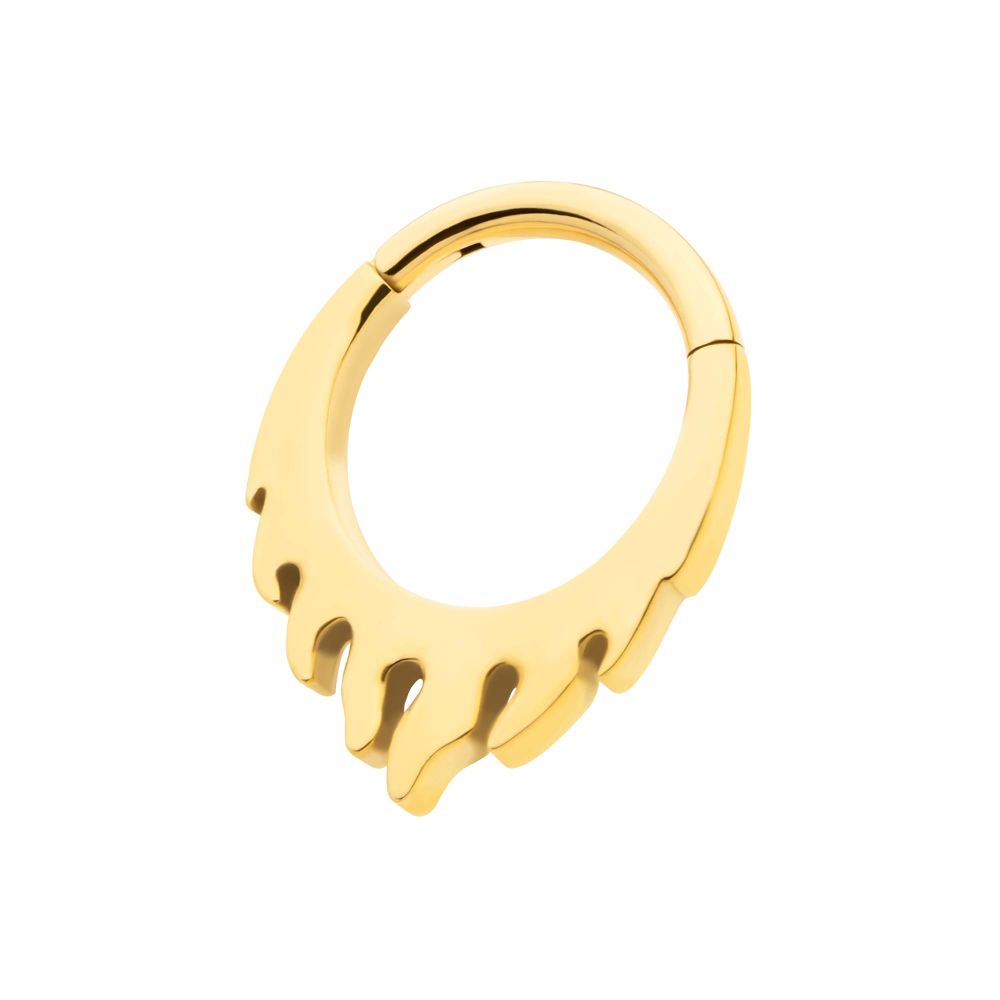 24Kt Gold PVD Titanium Flame Front Facing Hinged Segment Clicker