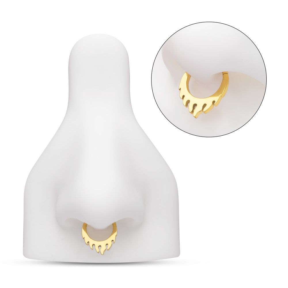 24Kt Gold PVD Titanium Flame Front Facing Hinged Segment Clicker