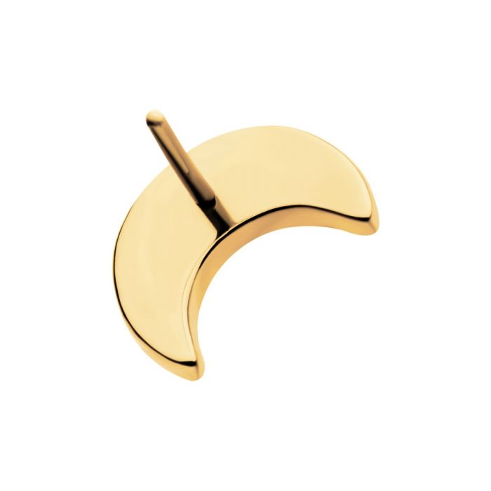 24Kt Gold PVD Titanium Threadless Hammered Crescent Moon Top