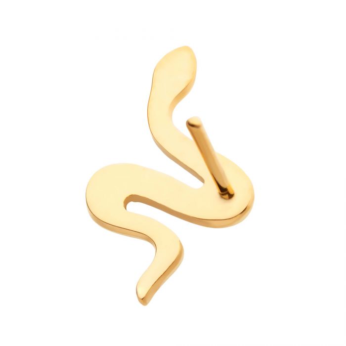 24Kt Gold PVD Titanium Threadless Snake Top