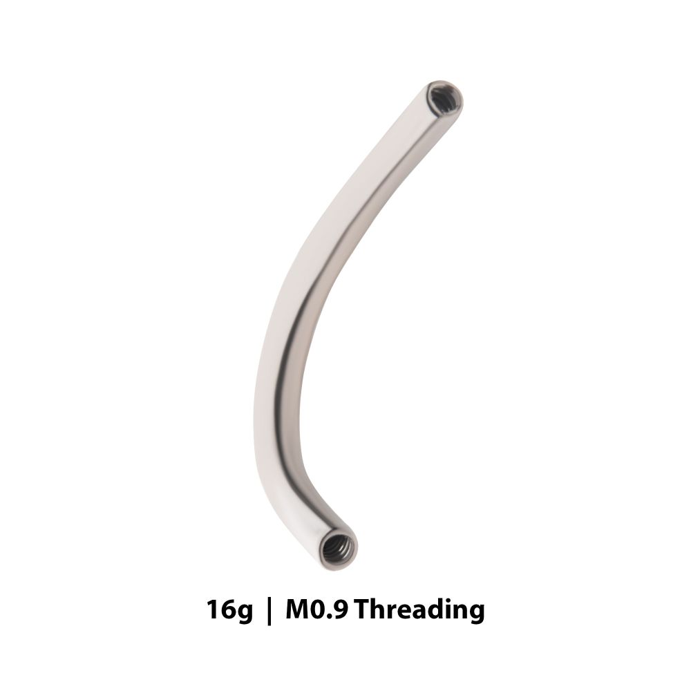 16g Titanium Internally Threaded J Curved Barbell