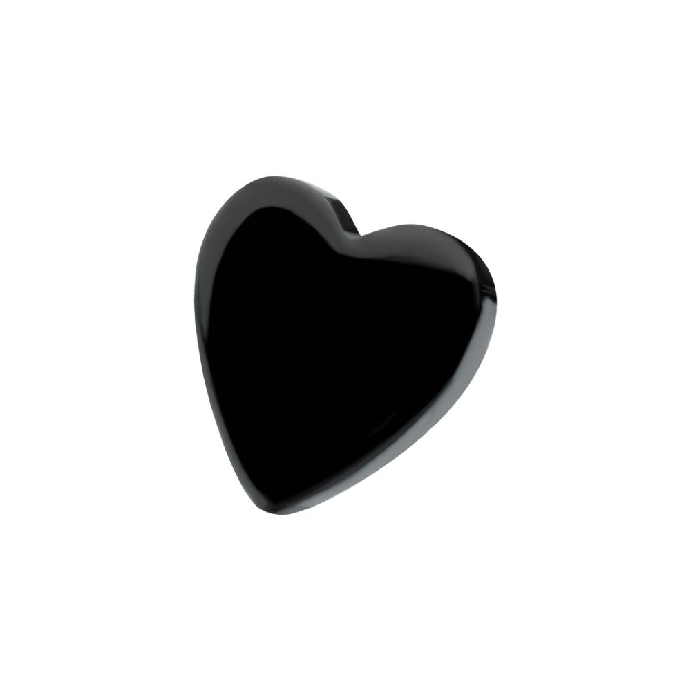 Black PVD Titanium Internally Threaded Heart Top