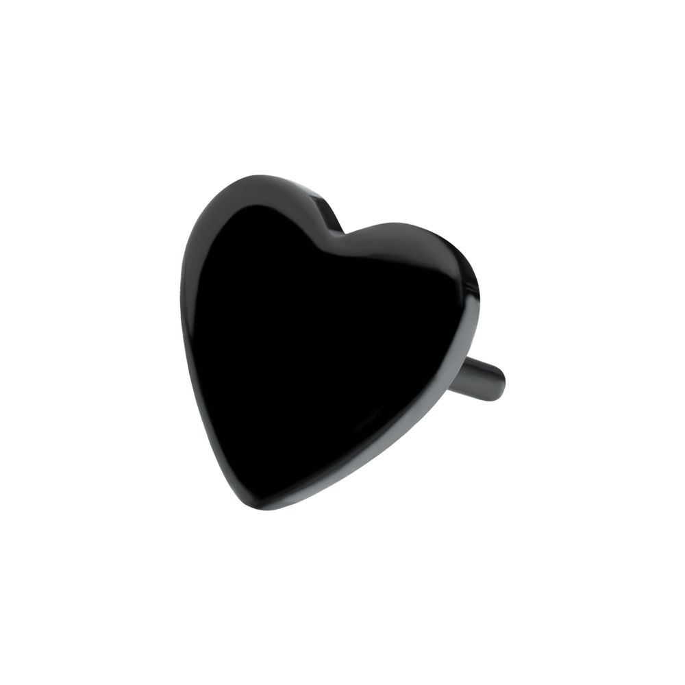 Black PVD Titanium Threadless Heart Top