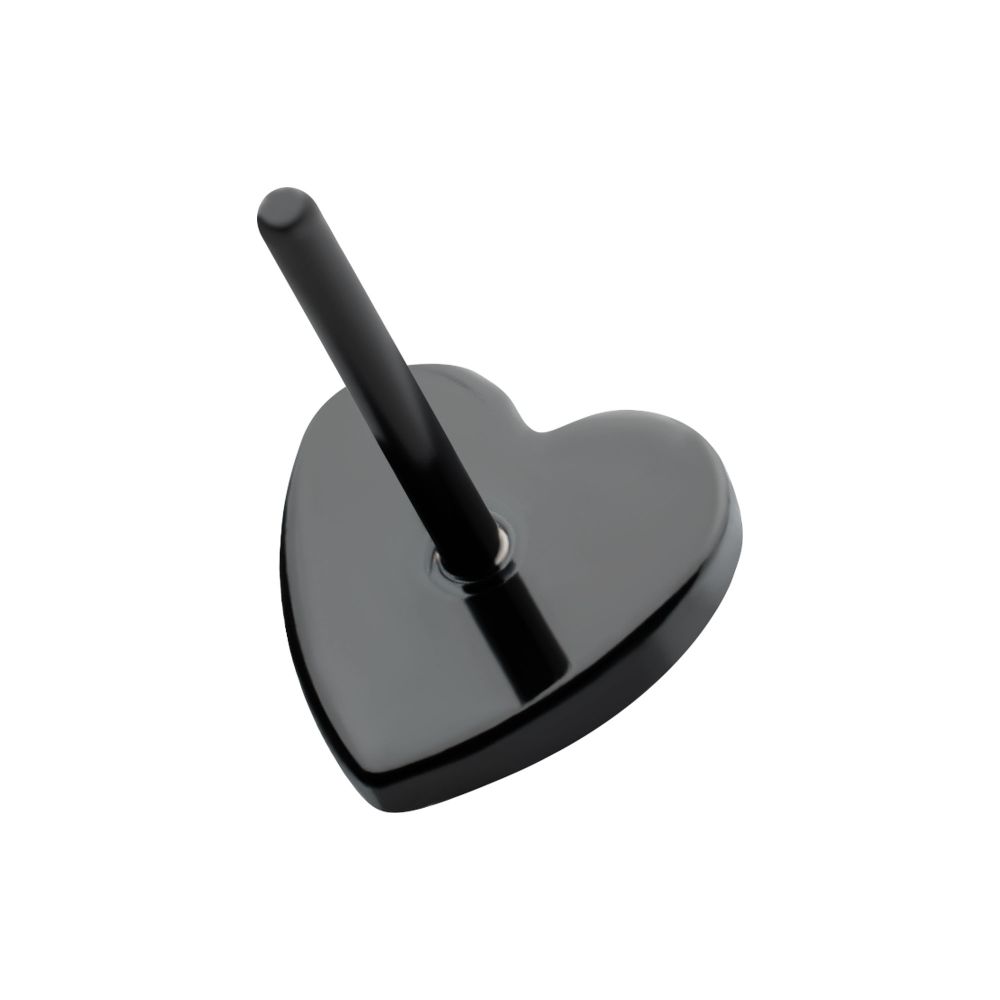 Black PVD Titanium Threadless Heart Top