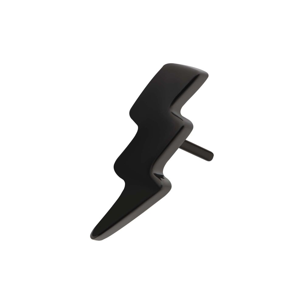 Black PVD Titanium Threadless Lightning Bolt Top