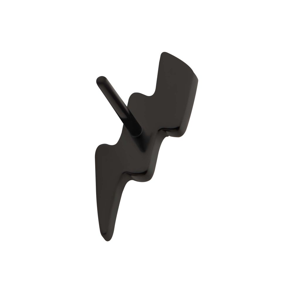 Black PVD Titanium Threadless Lightning Bolt Top