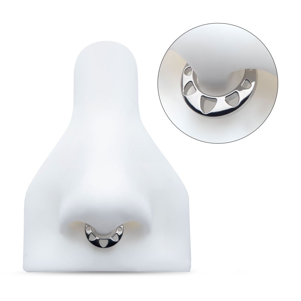 Titanium Cut Out Pyramid Shape Front Facing Hinged Segment Clicker