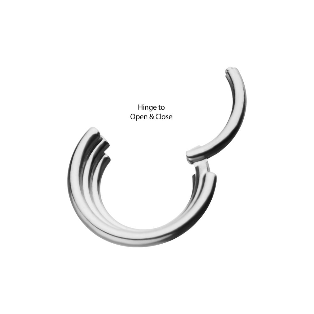 Titanium Triple Stacked Side Facing Hinged Segment Clicker