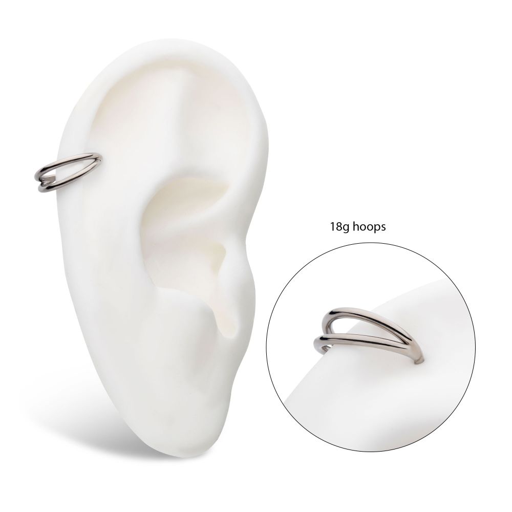 Titanium-Double Hoop Side Facing Hinged Segment Clicker