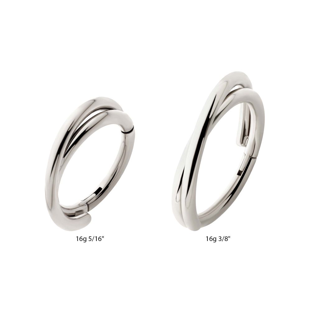 Titanium Double Hoop Side Facing Hinged Segment Clicker