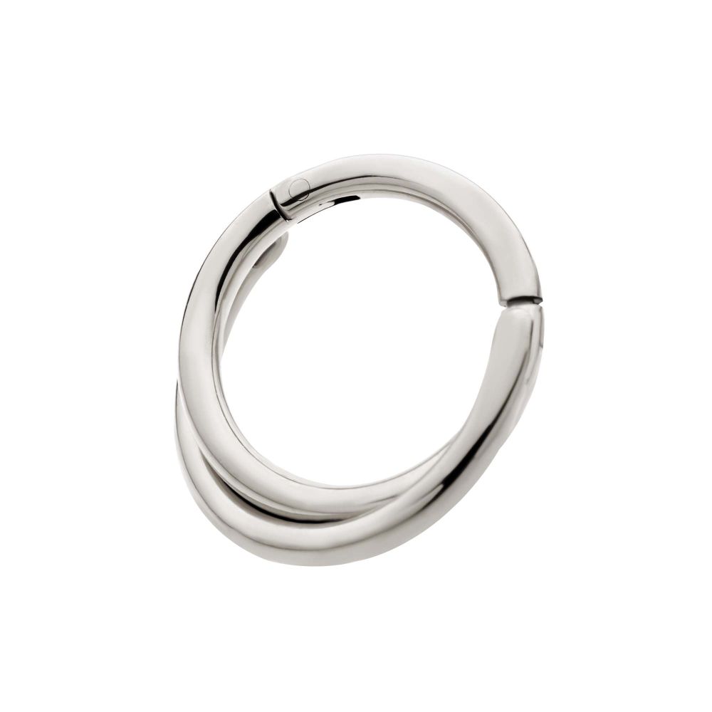 Titanium Double Hoop Side Facing Hinged Segment Clicker