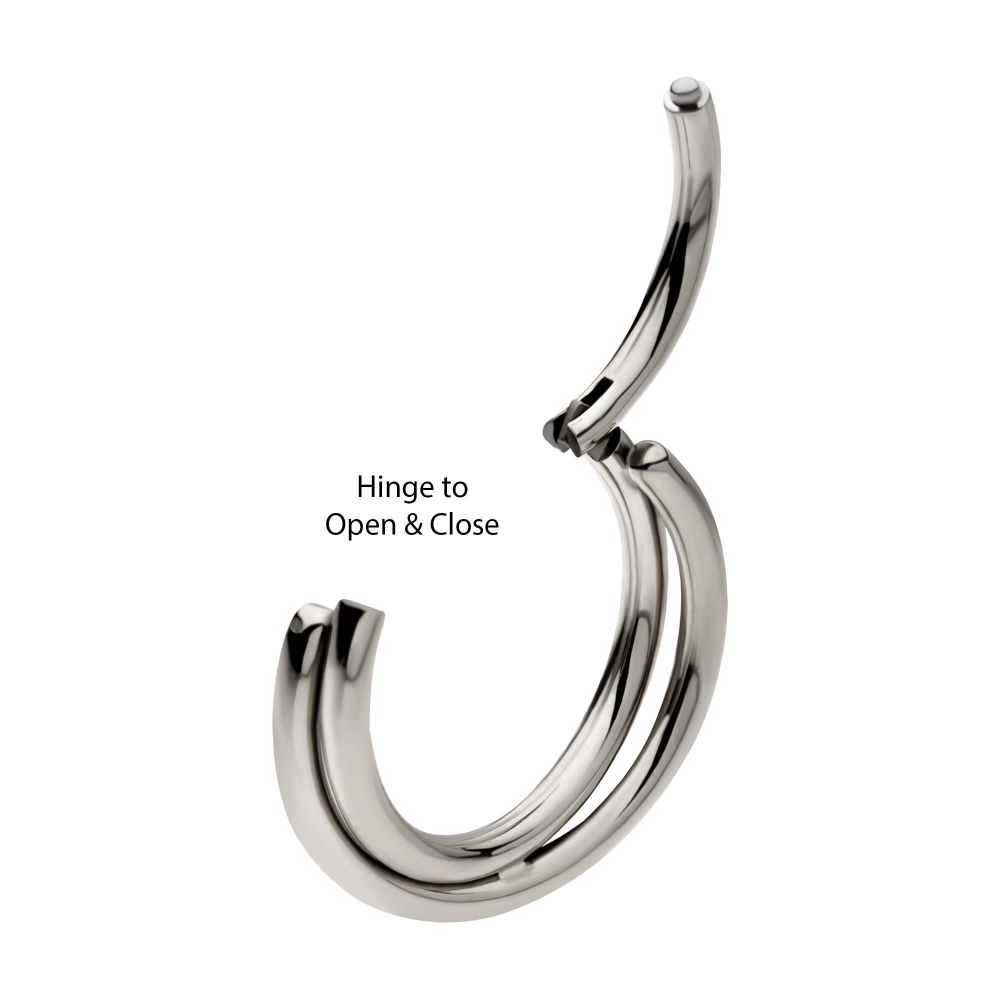 Titanium Double Hoop Side Facing Hinged Segment Clicker