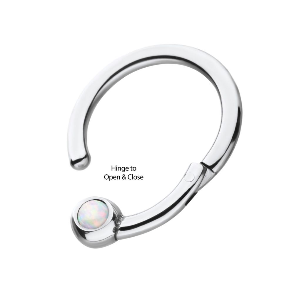 Titanium White Opal Hinged Segment Ring