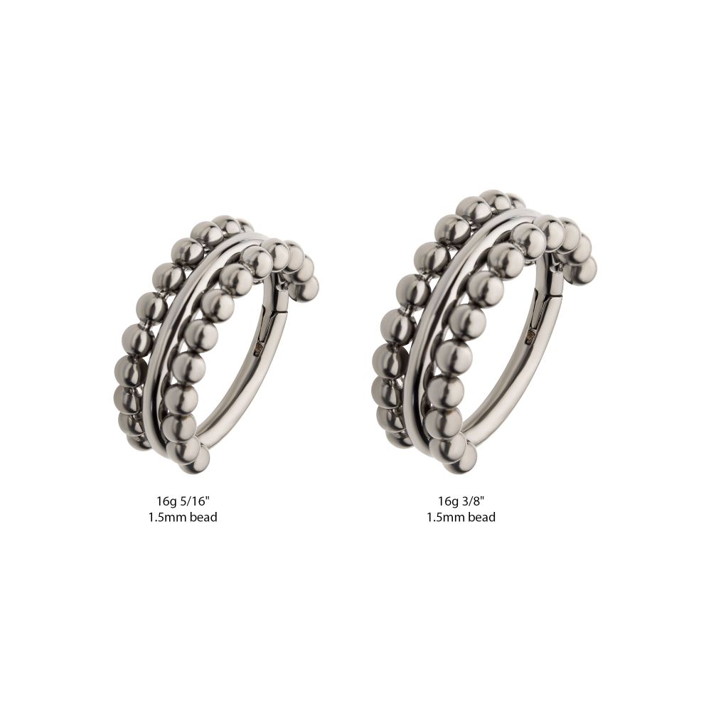 Titanium with Double Sided Beads Side Facing Hinged Segment Clicker
