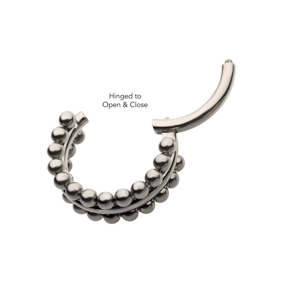 Titanium with Double Sided Beads Side Facing Hinged Segment Clicker
